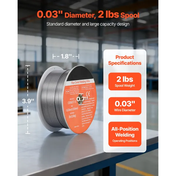 Flux Core MIG Welding Wire, E308LFC-O 0.03-inch 2 LBS, Gasless Stainless Steel Welding Wire with Low Spatter for All Position Arc Welding, Self-Shielded for Outdoor Use - Image 3