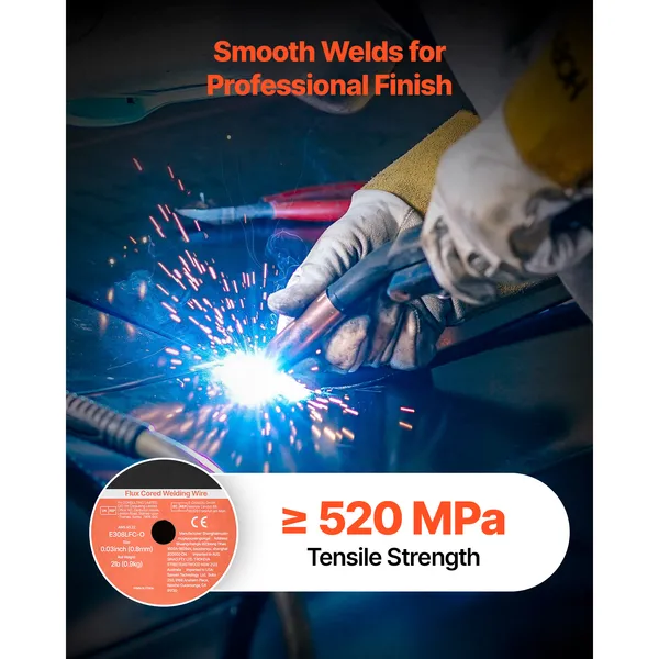Flux Core MIG Welding Wire, E308LFC-O 0.03-inch 2 LBS, Gasless Stainless Steel Welding Wire with Low Spatter for All Position Arc Welding, Self-Shielded for Outdoor Use - Image 5