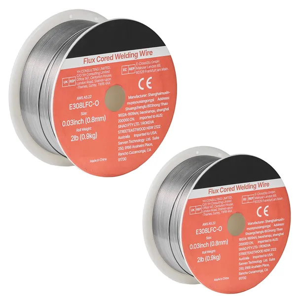 Flux Core MIG Welding Wire, E308LFC-O 0.03-inch 2 LBS, Gasless Stainless Steel Welding Wire with Low Spatter for All Position Arc Welding, Self-Shielded for Outdoor Use - Image 2
