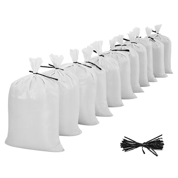 Heavy Duty Sand Bags, 50Pack 14 x 26, Empty Sandbags for Flooding with Tie Strings, Woven Polypropylene Sand Bag with 1600 Hours of UV Protection, 50Lbs Capacity - Image 4