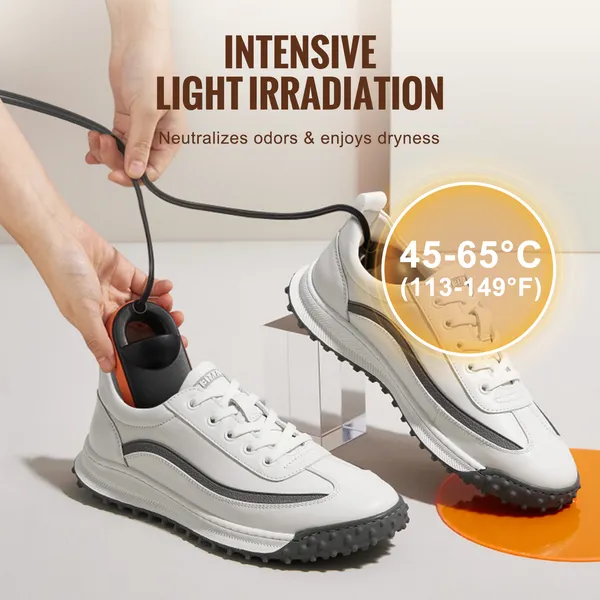 Portable Shoe Dryer, Electric Boot Dryer, Deodorized Boot Warmers/Dryer with Quick & Even Drying for Cotton Slippers, Snow Boots, Leather Shoes, Canvas Shoes, Socks, Black & Orange - Image 8