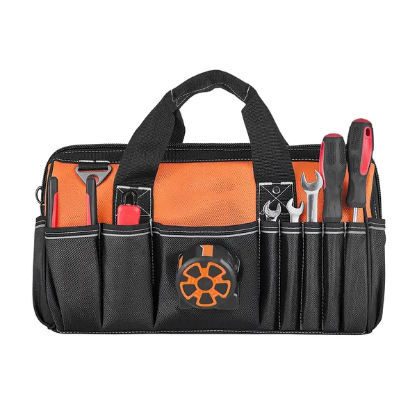 Tool Bag, 15.7 Inch, 33-Pocket Portable Tool Box Organizer Storage, Toolbox with Soft Handle, Large Zipper, Adjustable Shoulder Strap, Carrying Toolbag, for Men Women Dad Husband Fathers Day - Image 9