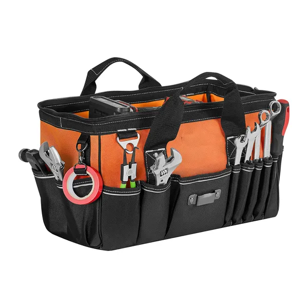 Tool Bag, 15.7 Inch, 33-Pocket Portable Tool Box Organizer Storage, Toolbox with Soft Handle, Large Zipper, Adjustable Shoulder Strap, Carrying Toolbag, for Men Women Dad Husband Fathers Day - Image 11