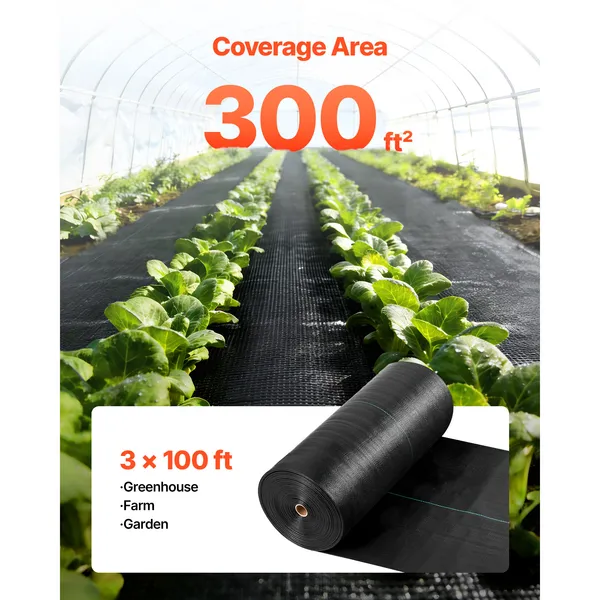Weed Barrier Fabric Heavy Duty, 3x100FT 5oz Landscape Fabric, Woven Weed Blocker Fabrics, Garden Fabrics Weeds Barrier, Weeds Control Ground Cover, Geotextile Webbing, Gardening Mat, Black - Image 4