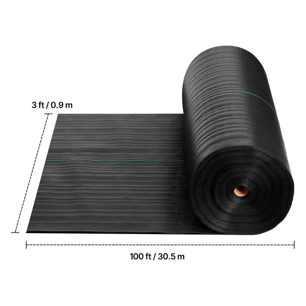 Weed Barrier Fabric Heavy Duty, 3x100FT 5oz Landscape Fabric, Woven Weed Blocker Fabrics, Garden Fabrics Weeds Barrier, Weeds Control Ground Cover, Geotextile Webbing, Gardening Mat, Black - Image 9