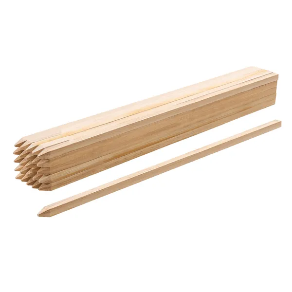 Wooden Garden Stakes, 25 Pcs 36x0.75x0.75 in Survey Grading Stakes, Garden Ground Stake with Sharp Point, Fir Wood Plant Support Stake, Sign Posts for Silt Fence Backyard Boundaries Baselines - Image 2